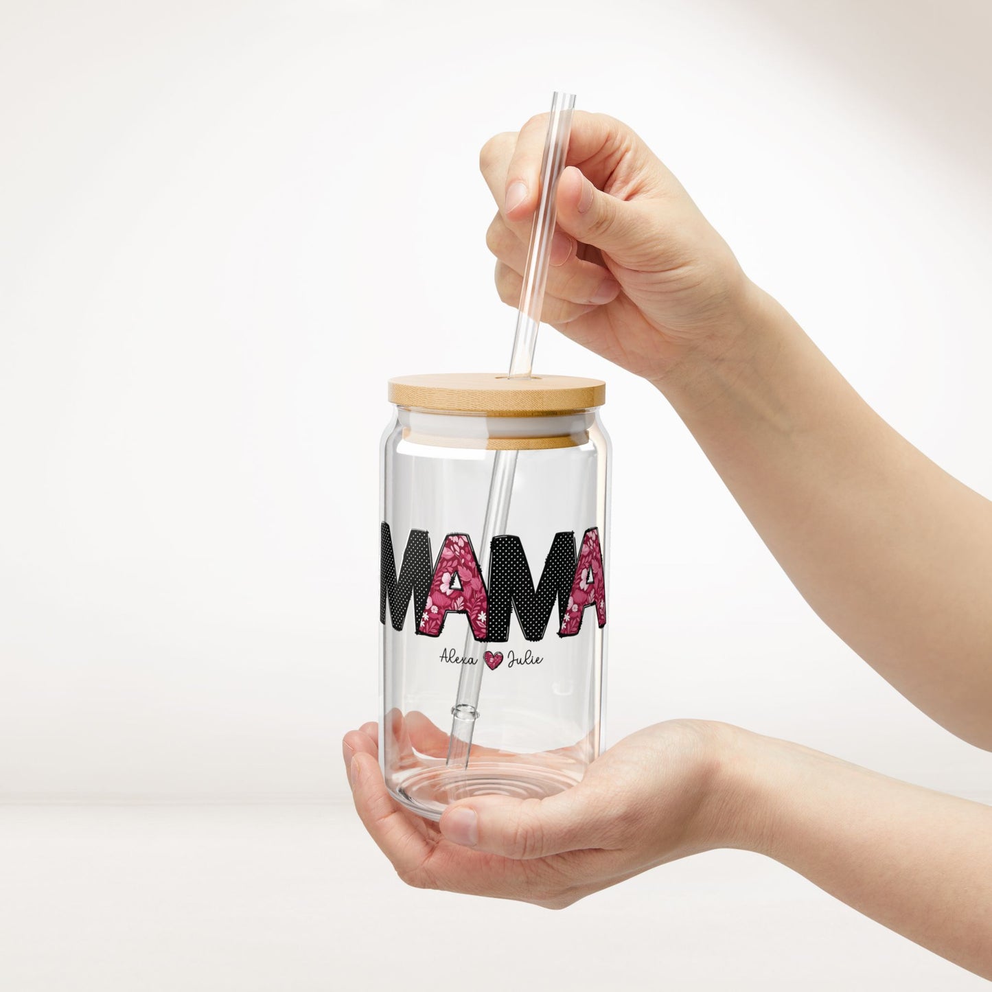 Personalized Mama Sipper Glass with Kids Names - Custom Mama Gifts