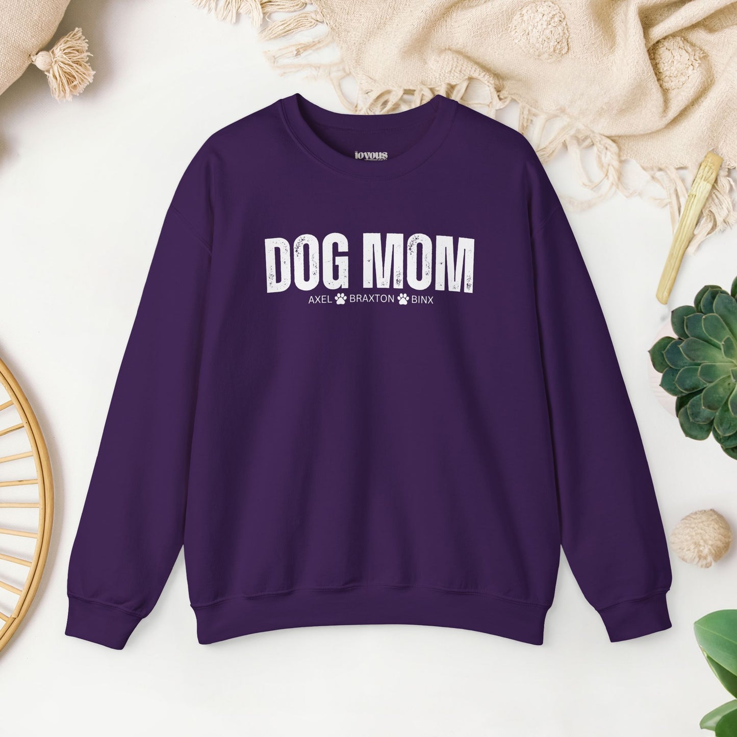Custom Dog Mom Sweatshirt with Dogs Name - Personalized Gift for Dog Mom