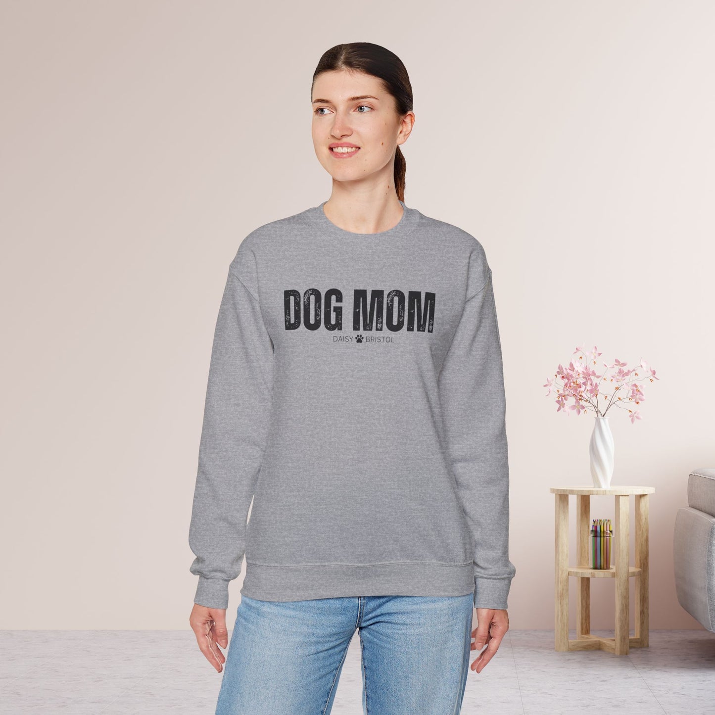 Custom Dog Mom Sweatshirt with Dogs Name - Personalized Gift for Dog Mom