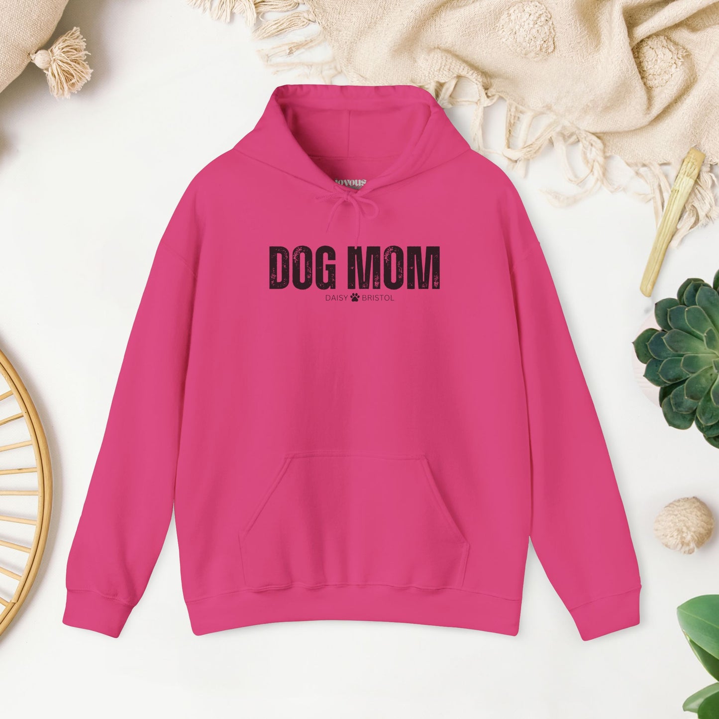 Custom Dog Mom Hoodie with Dogs Name - Personalized Gift for Dog Mom