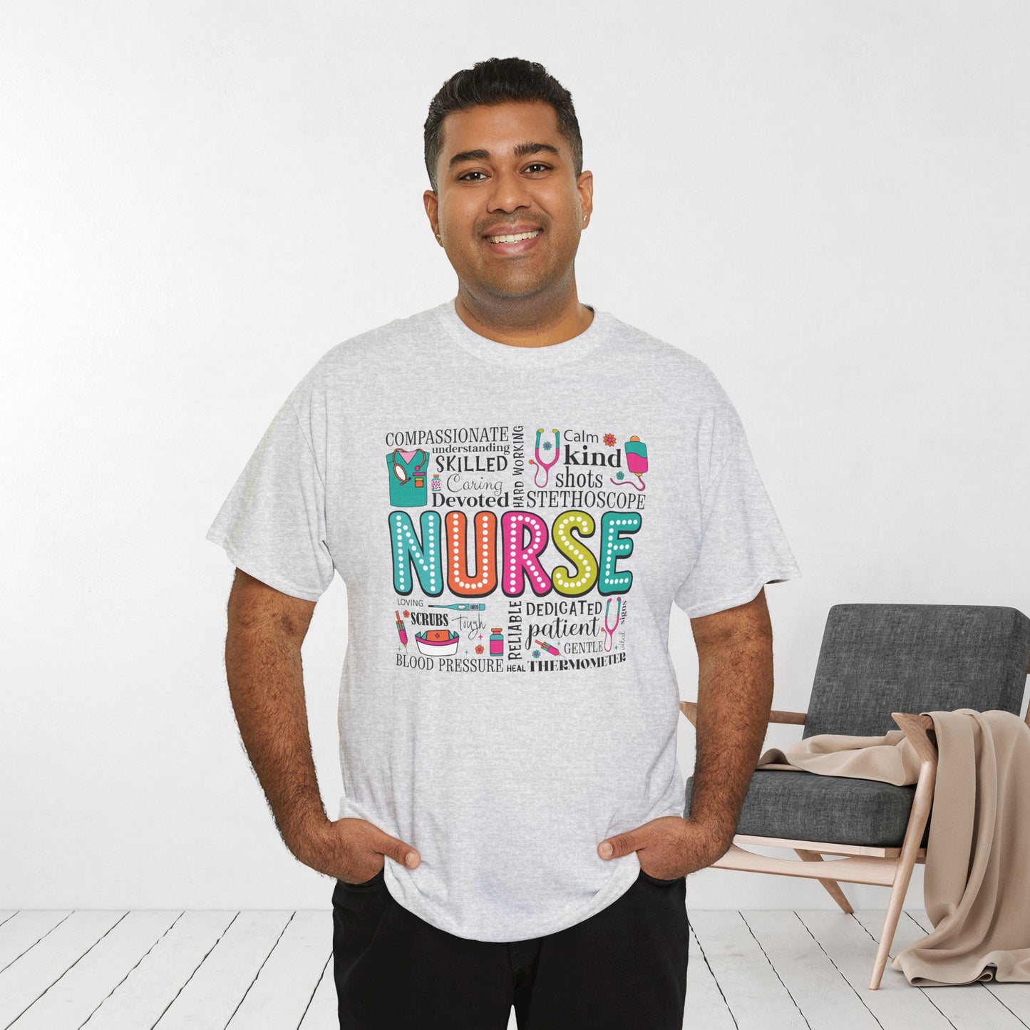 Trendy Nurse Heavy Cotton Tee for Dedicated Registered Nurse
