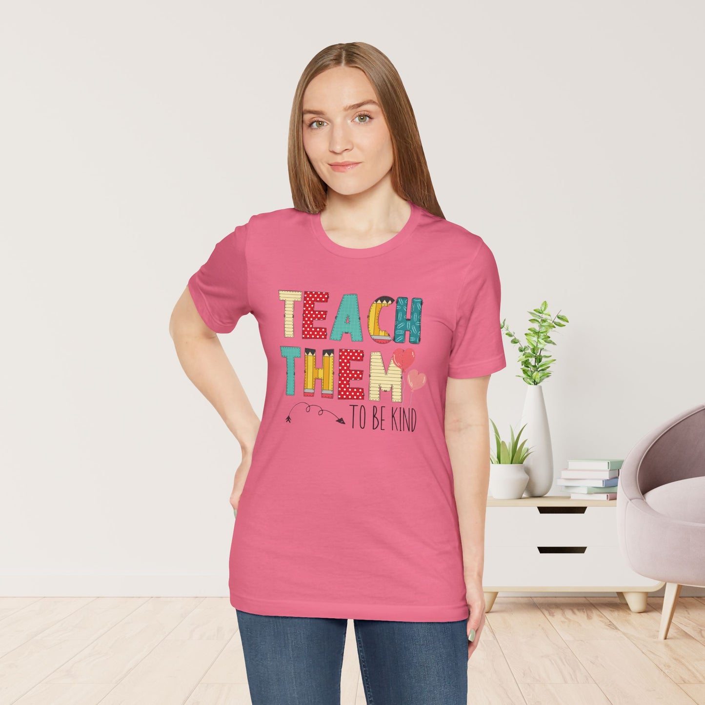 Teach Them to Be Kind Teacher Soft Cotton Tee