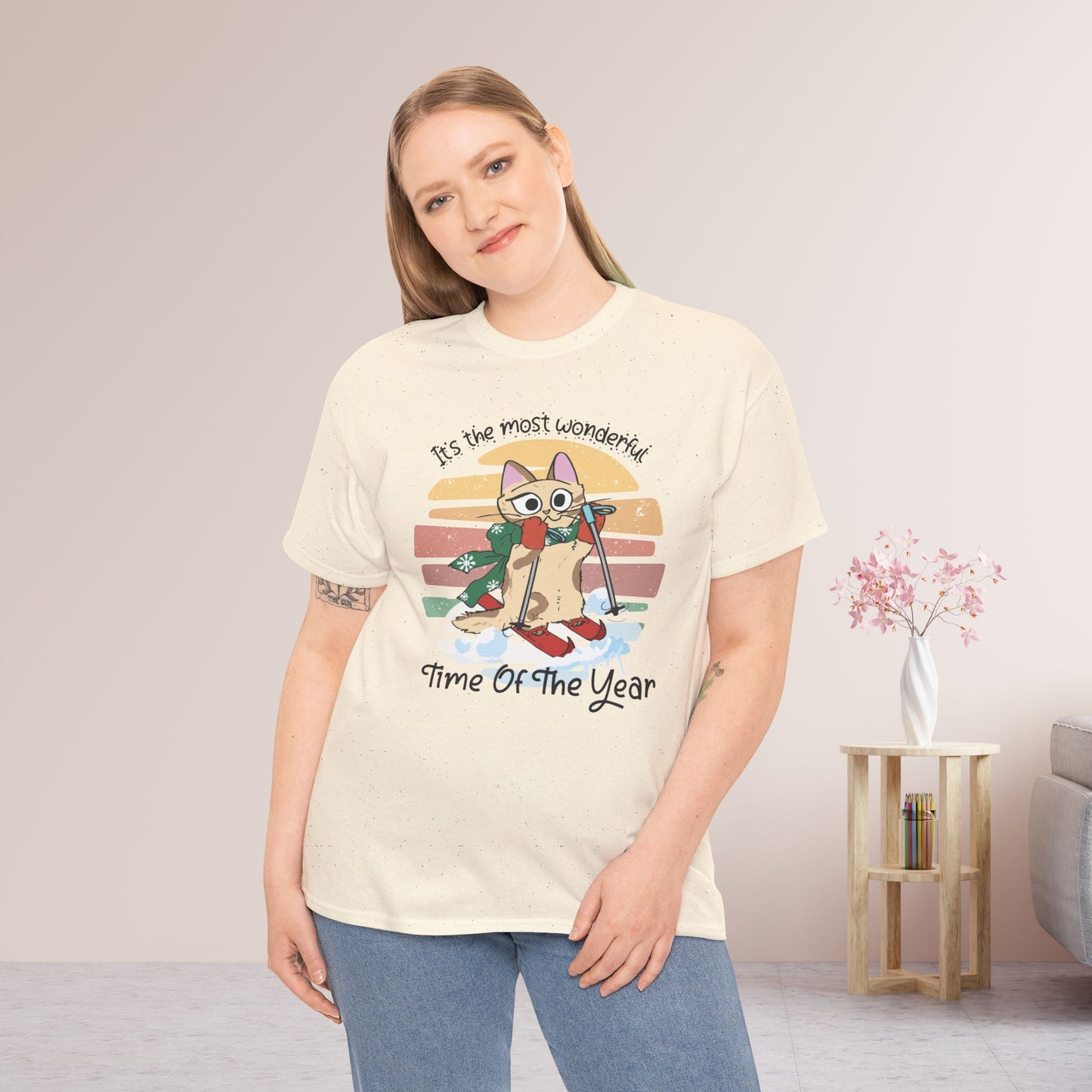 It's The Most Wonderful Time Of The Year Funny Cat Christmas Heavy Cotton Tee - Cat Lovers Christmas Gift