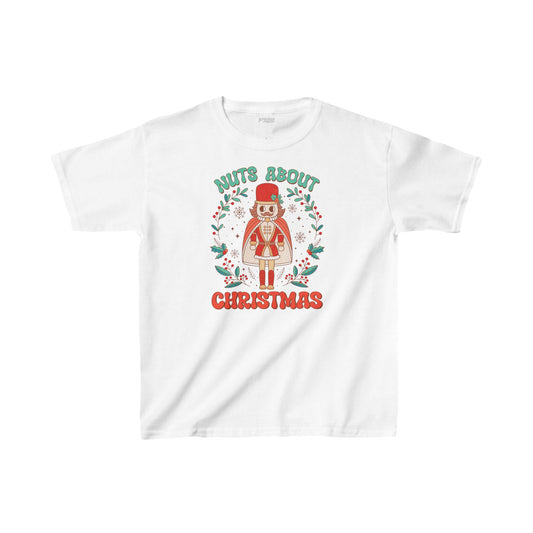Nuts About Christmas Youth Christmas Shirt - Retro Christmas Tee