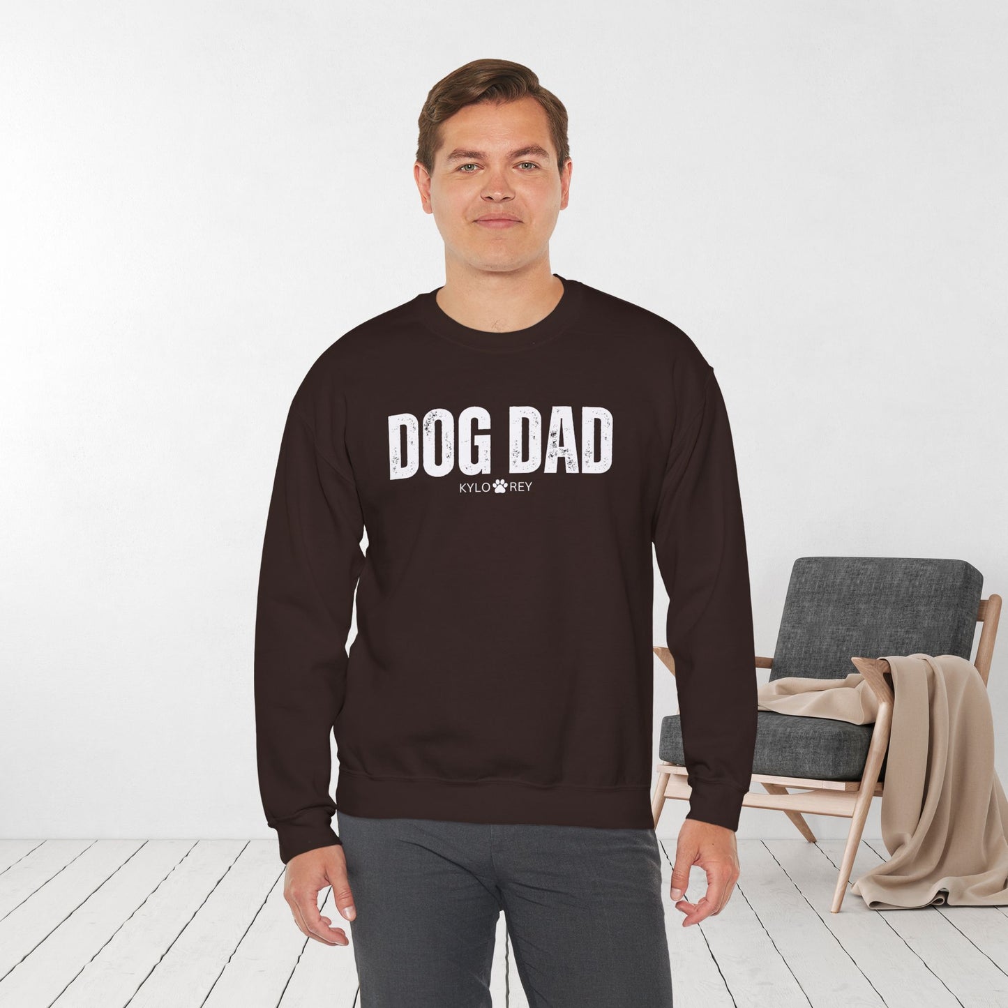 Custom Dog Dad Sweatshirt with Dogs Name - Personalized Gift for Dog Dad