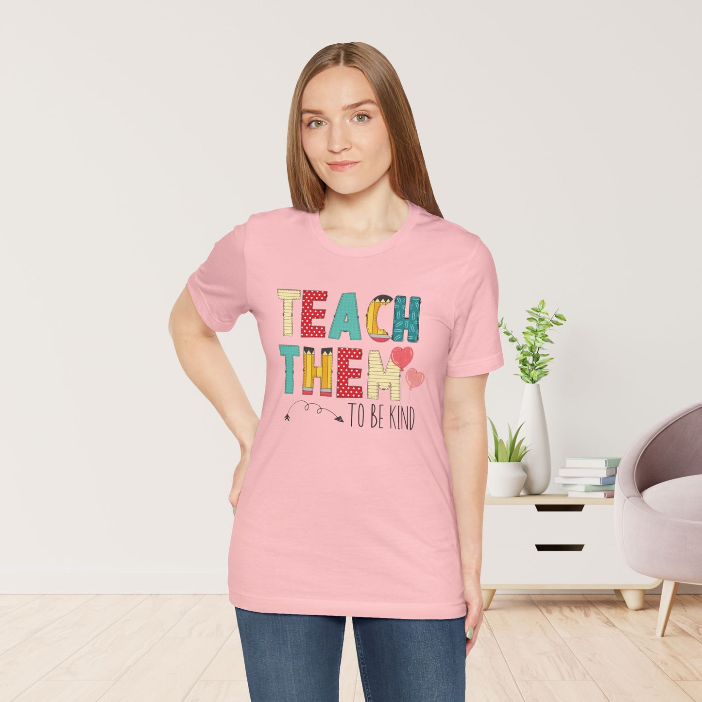 Teach Them to Be Kind Teacher Soft Cotton Tee