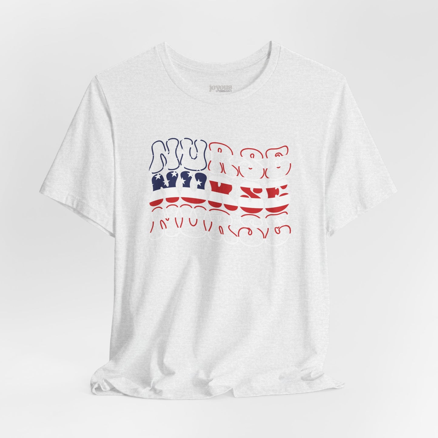 Groovy Patriotic Nurse Shirt - 4th of July Registered Nurse Soft Cotton Tee