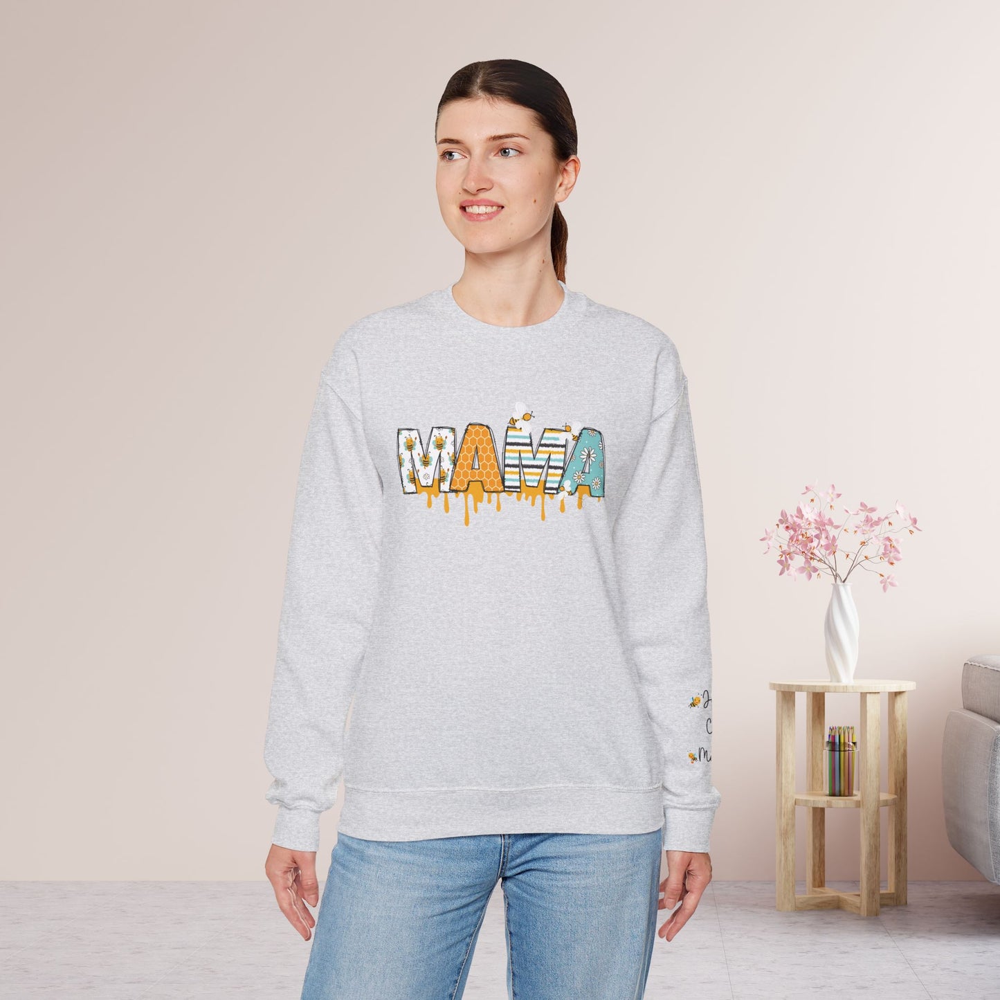 Custom Mama Sweatshirt with Kids Name - Personalized Gift for Mom