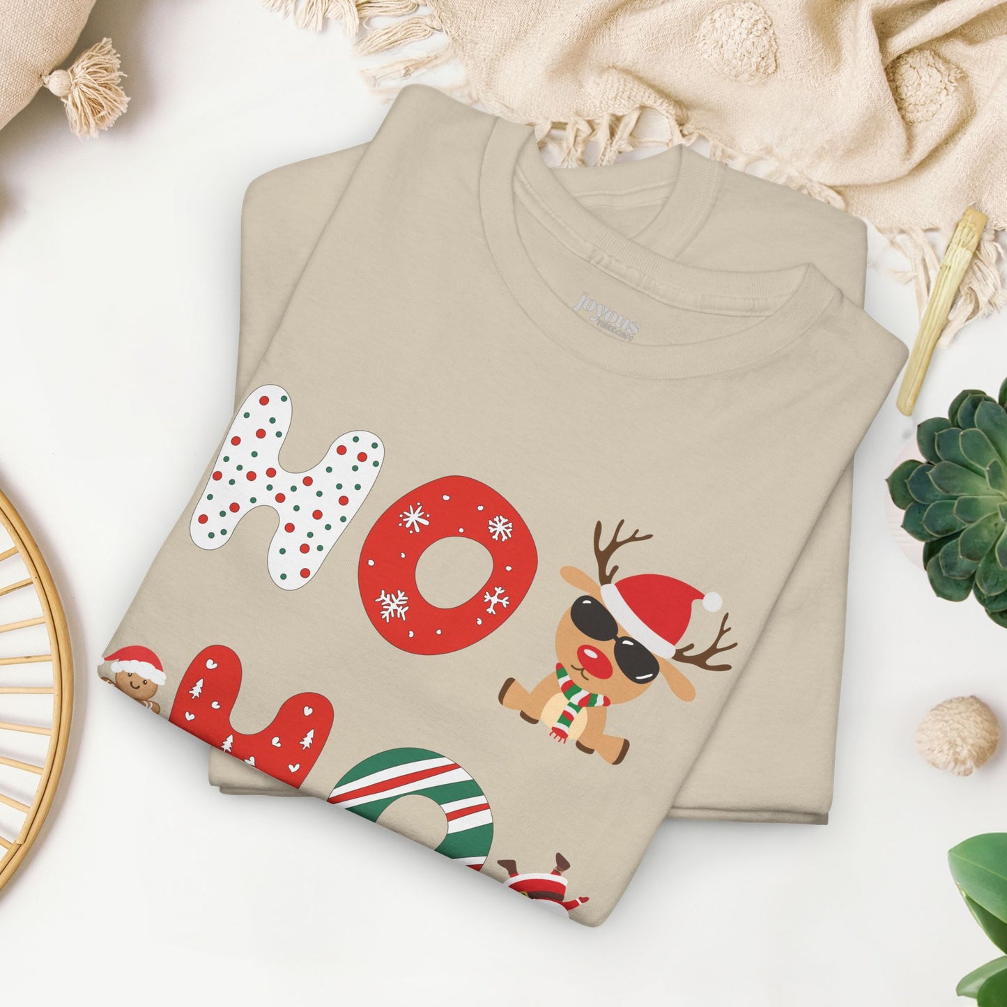 Ho Ho Ho Christmas Shirt - Matching Family Christmas Heavy Cotton Tee
