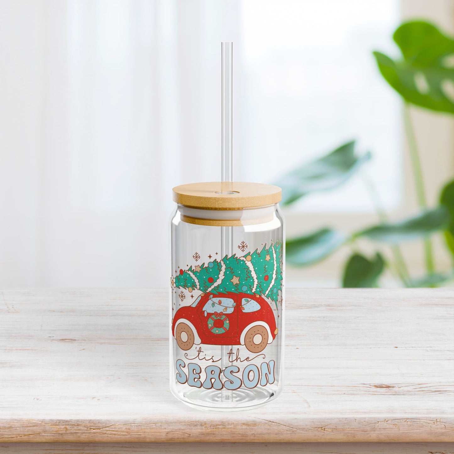 'Tis The Season Retro Christmas Sipper Glass - Best Christmas Gift