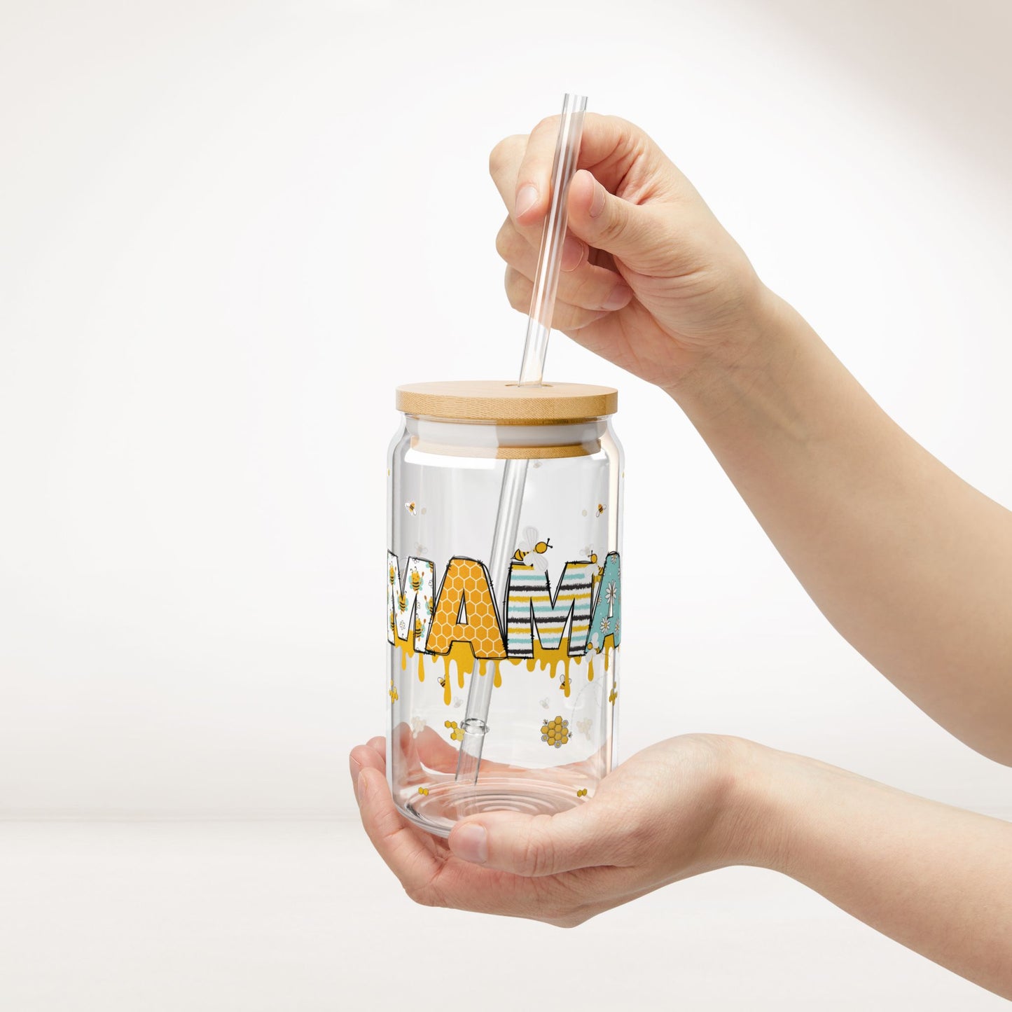 Bee & Honey Mama Sipper Glass - Mama Can Glass