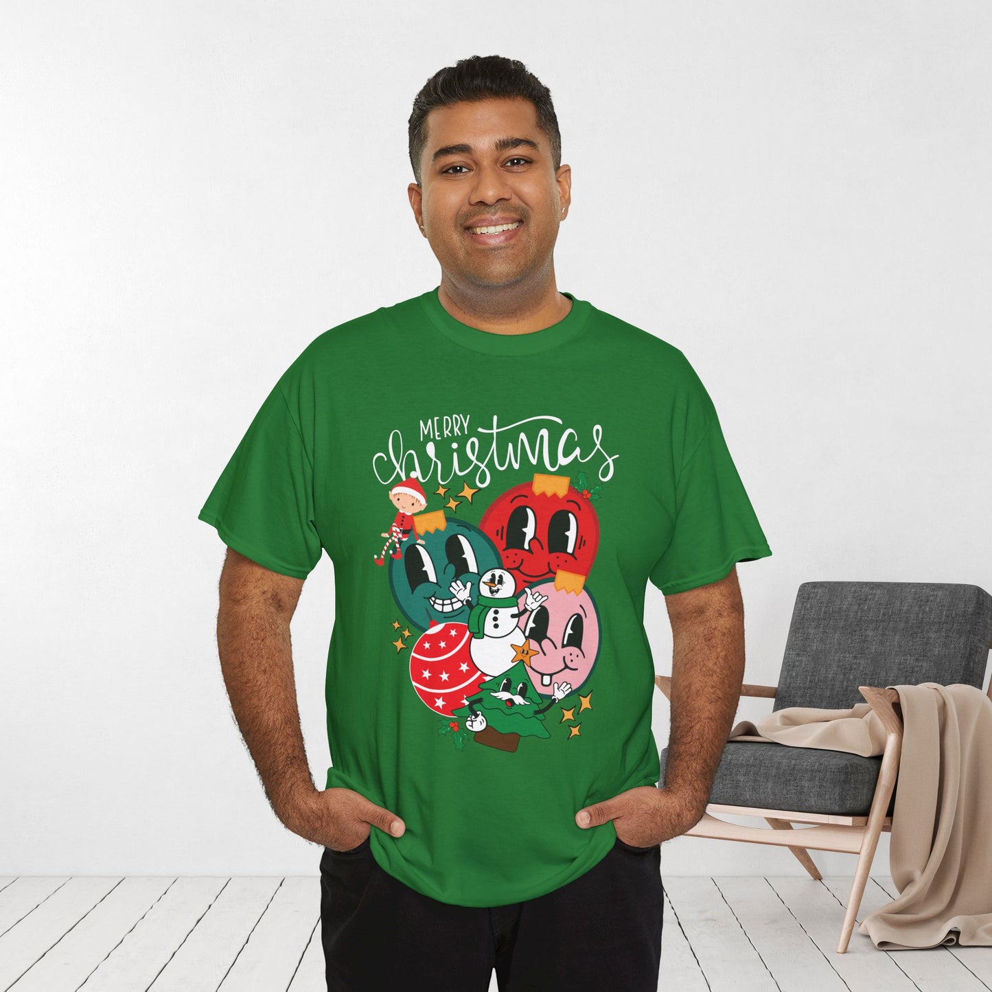 Trendy Christmas Ornament Shirt - Christmas Heavy Cotton Tee
