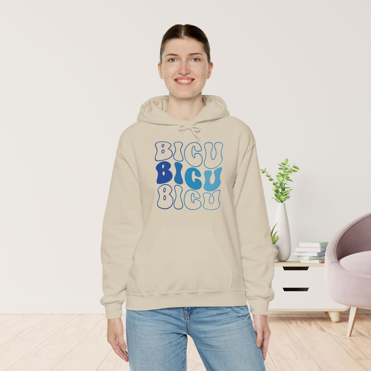 Groovy Blue BICU Hoodie - Burn ICU Nurse Hoodie