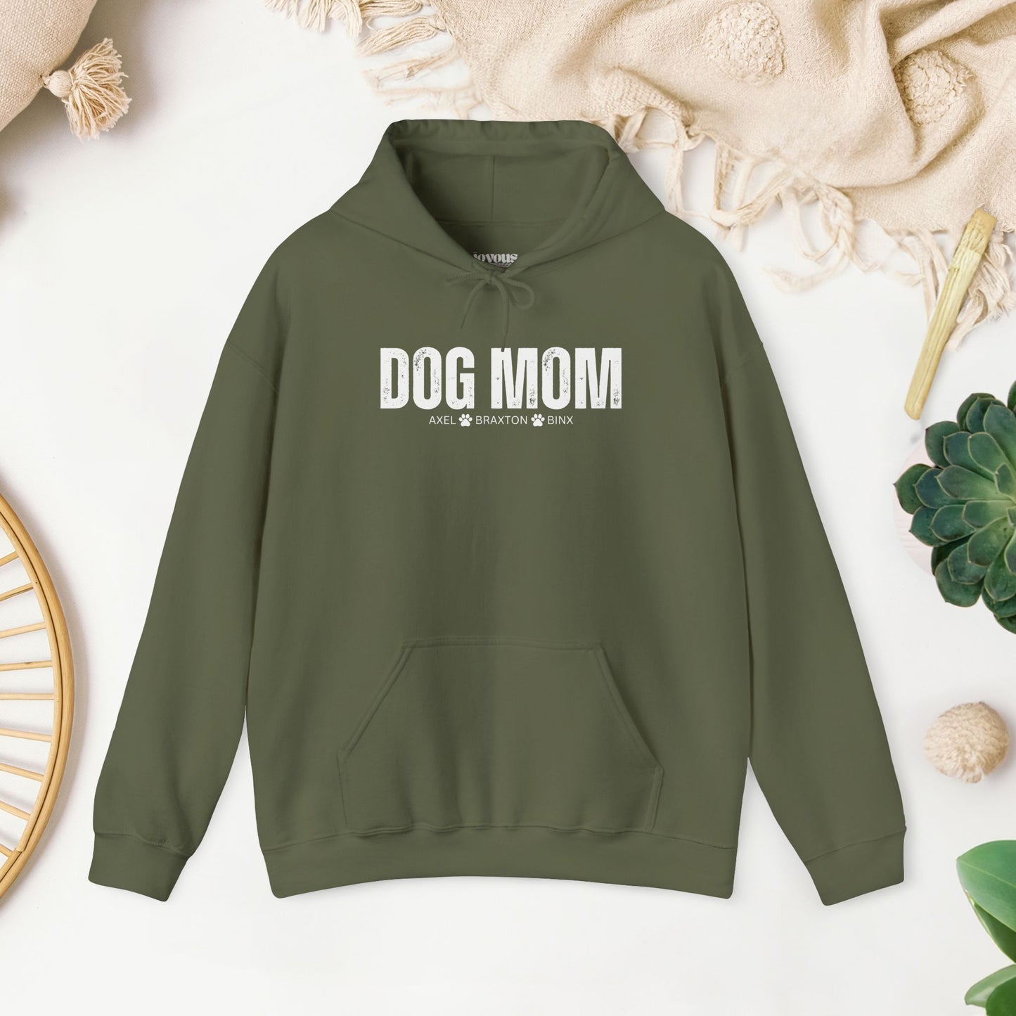 Custom Dog Mom Hoodie with Dogs Name - Personalized Gift for Dog Mom