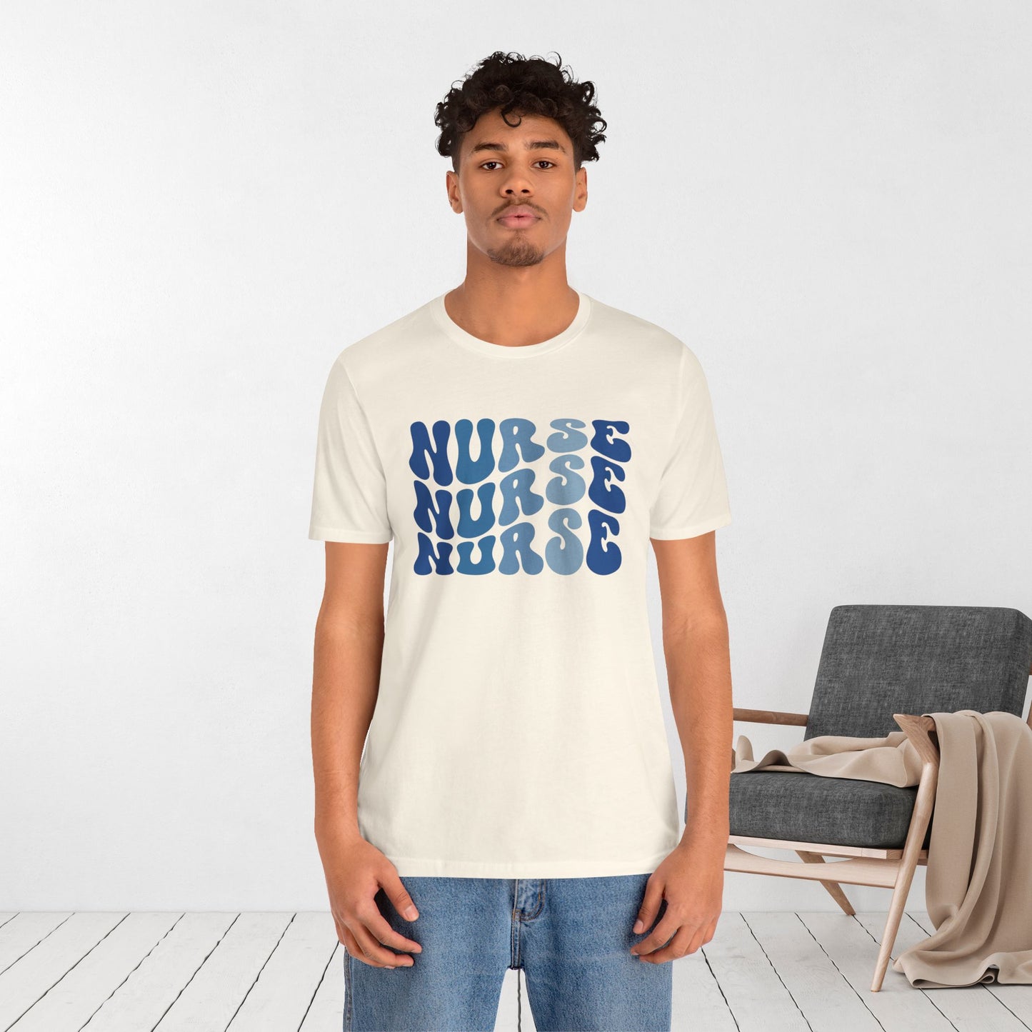 Groovy Blue Nurse Shirt - Registered Nurse Soft Cotton Tee