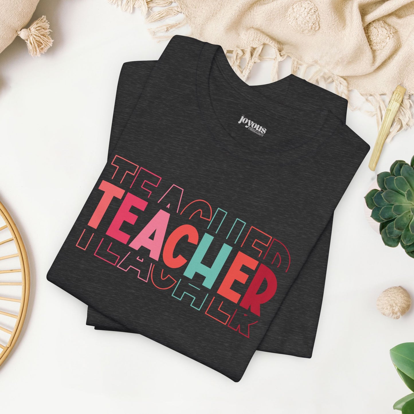 Colorful Teacher Soft Cotton Tee for School Teachers
