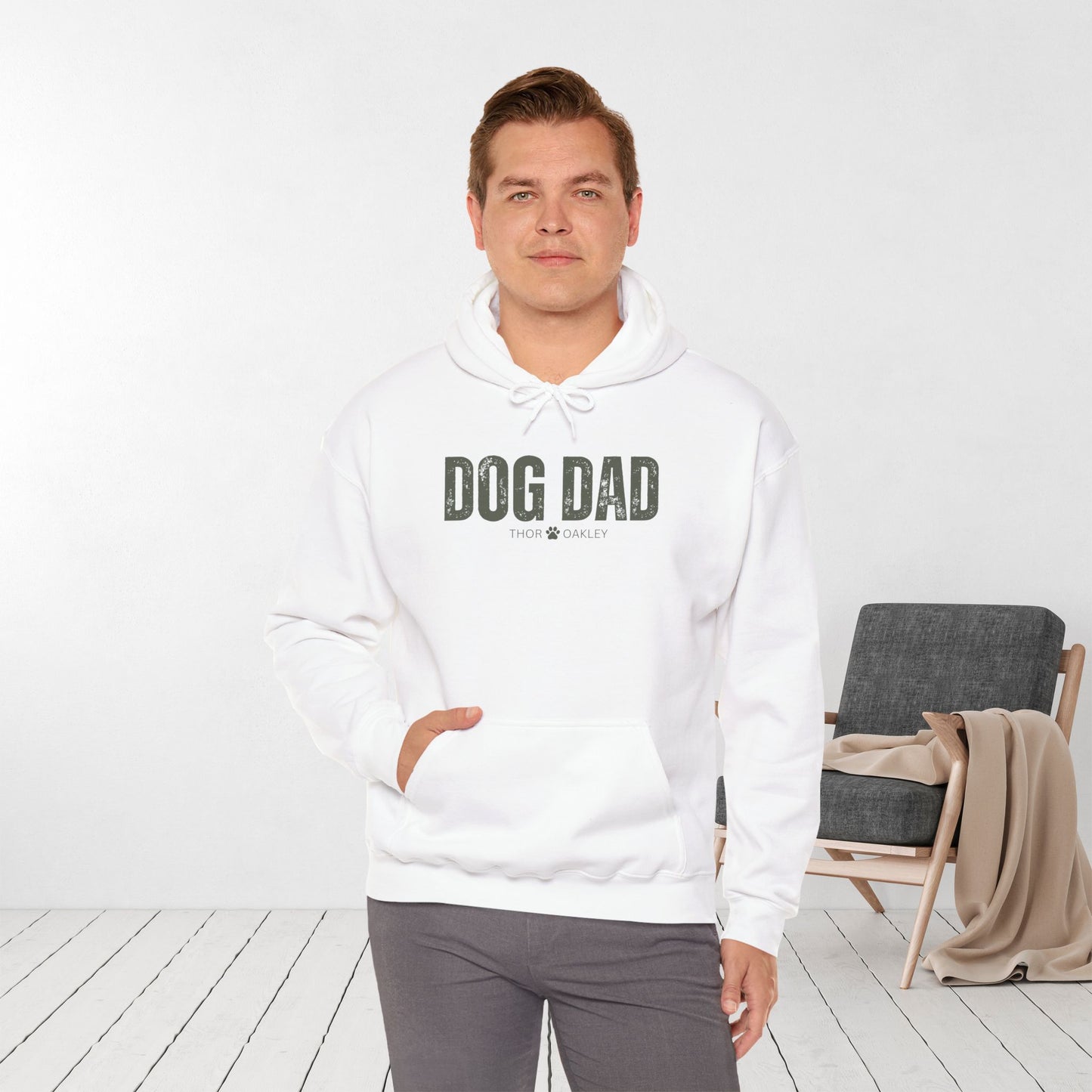 Custom Dog Dad Hoodie with Dogs Name - Personalized Gift for Dog Dad