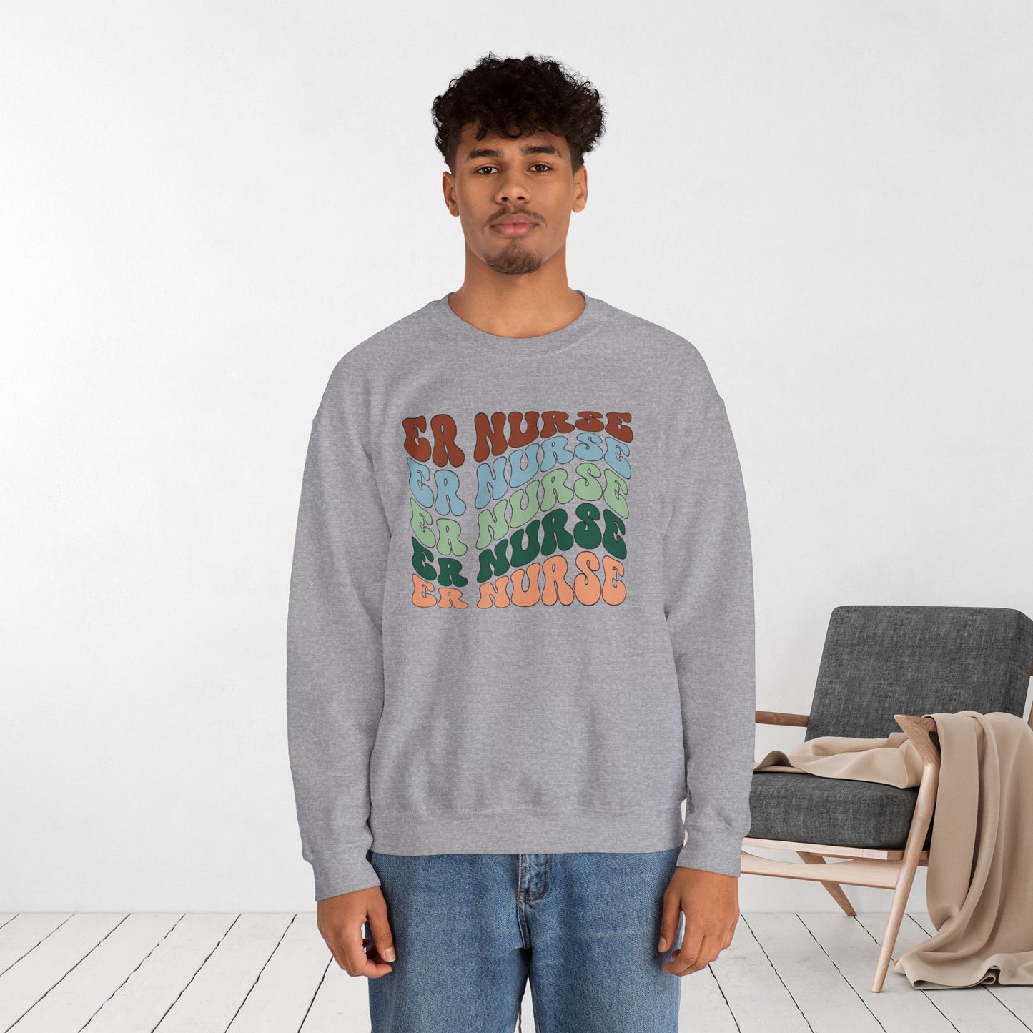 Groovy ER Nurse Sweatshirt - Emergency Nurse Pullover