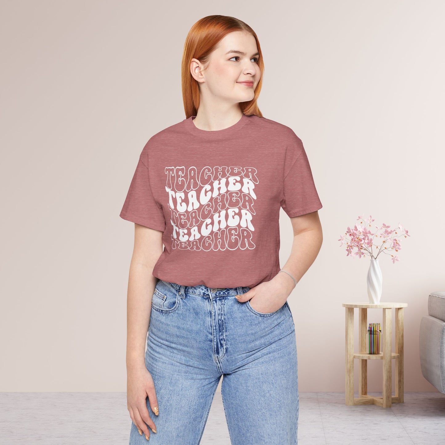Groovy Teacher Soft Cotton Tee for School Teachers