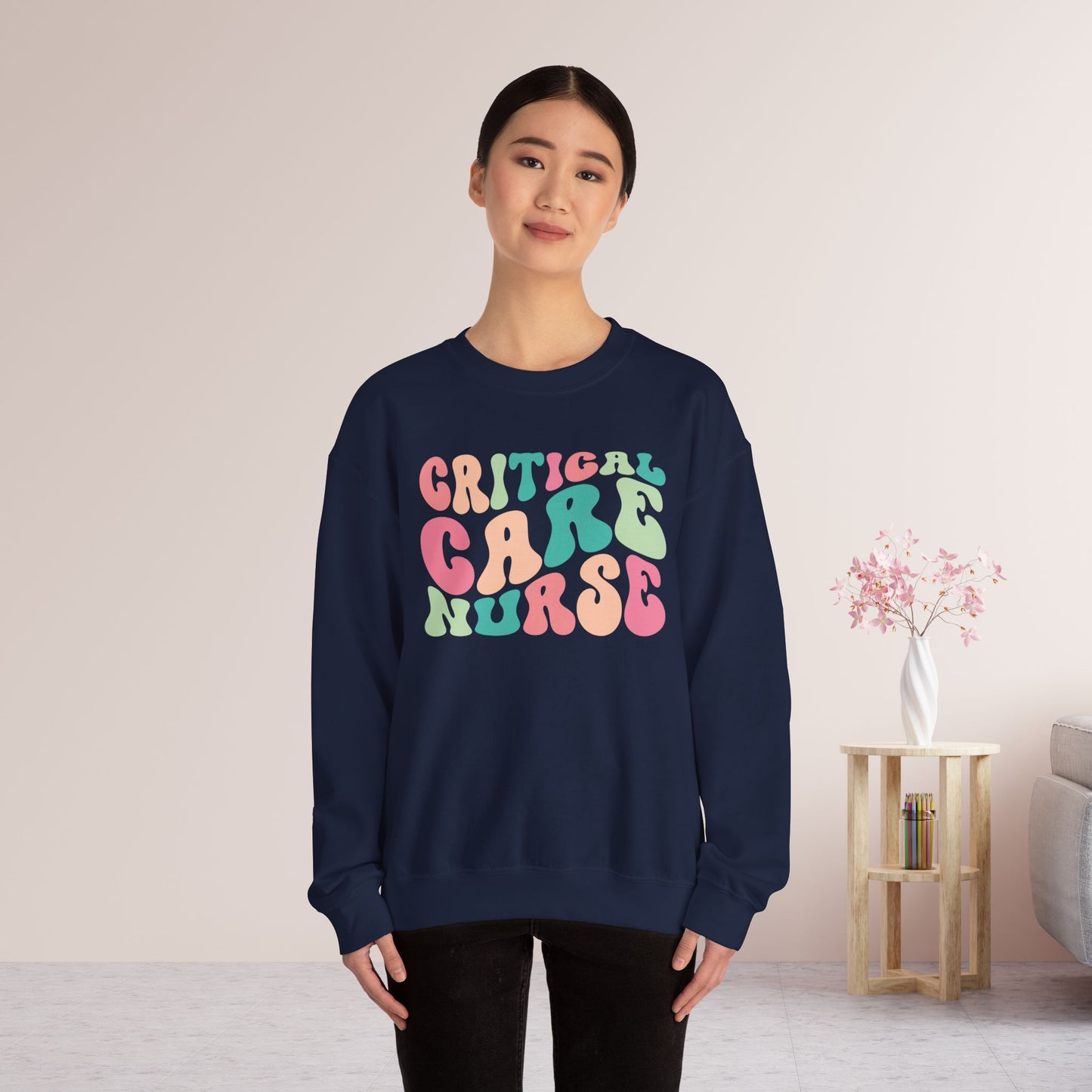 Groovy Critical Care Nurse Crewneck Sweatshirt