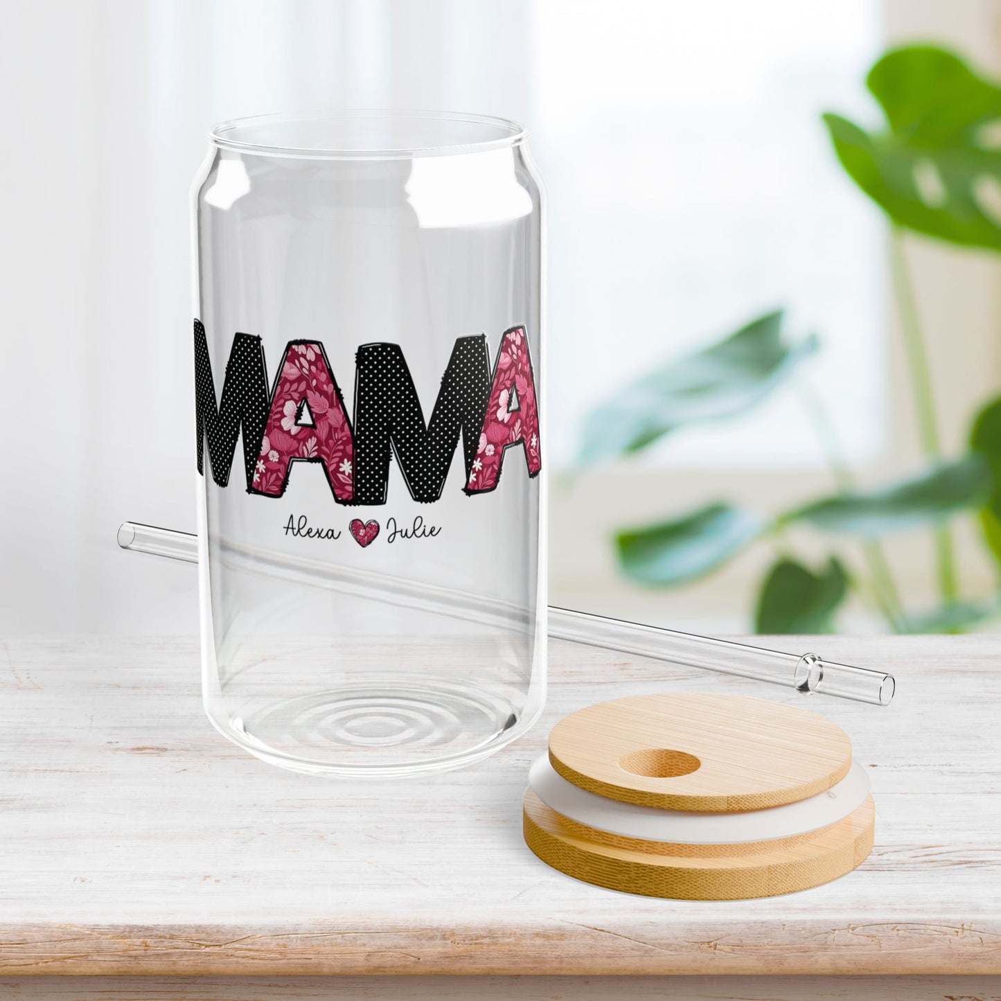 Personalized Mama Sipper Glass with Kids Names - Custom Mama Gifts