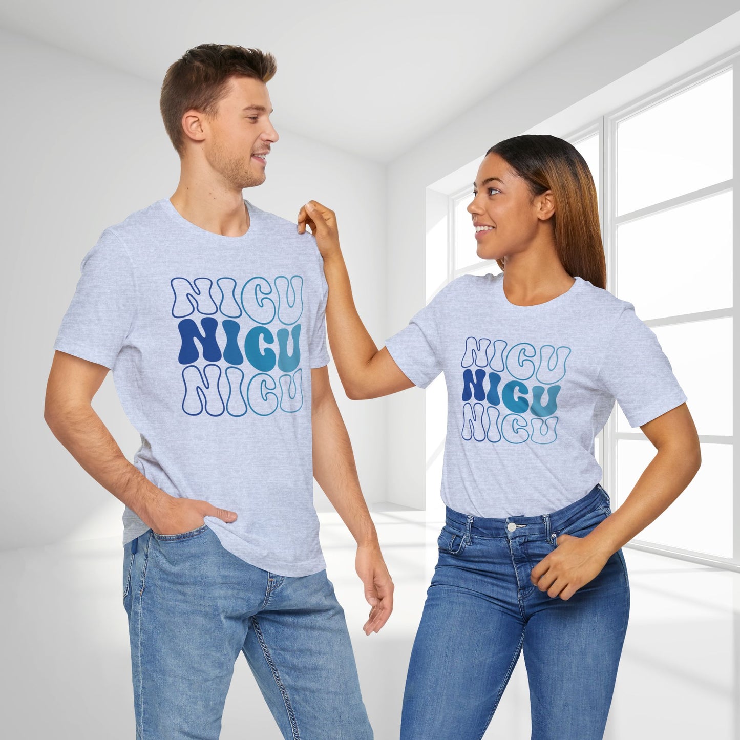 Groovy Blue NICU Shirt - Neonatal ICU Nurse Soft Cotton Tee