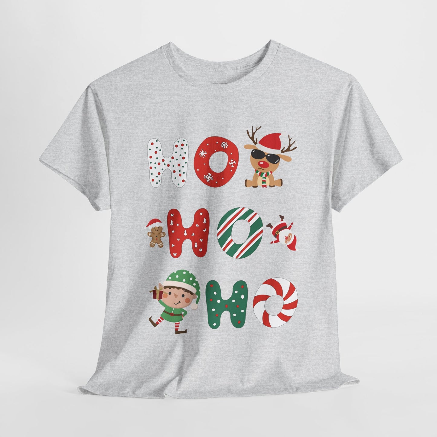 Ho Ho Ho Christmas Shirt - Matching Family Christmas Heavy Cotton Tee