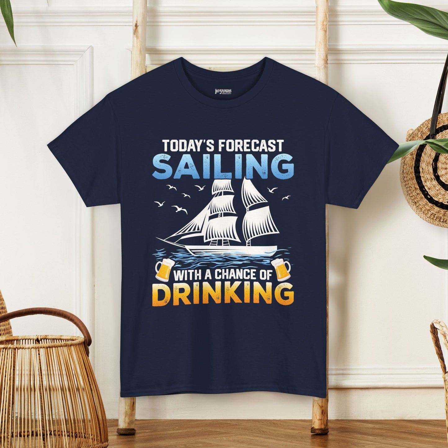 Today's Forecast Sailing T-Shirt - Funny Sailing Heavy Cotton Tee