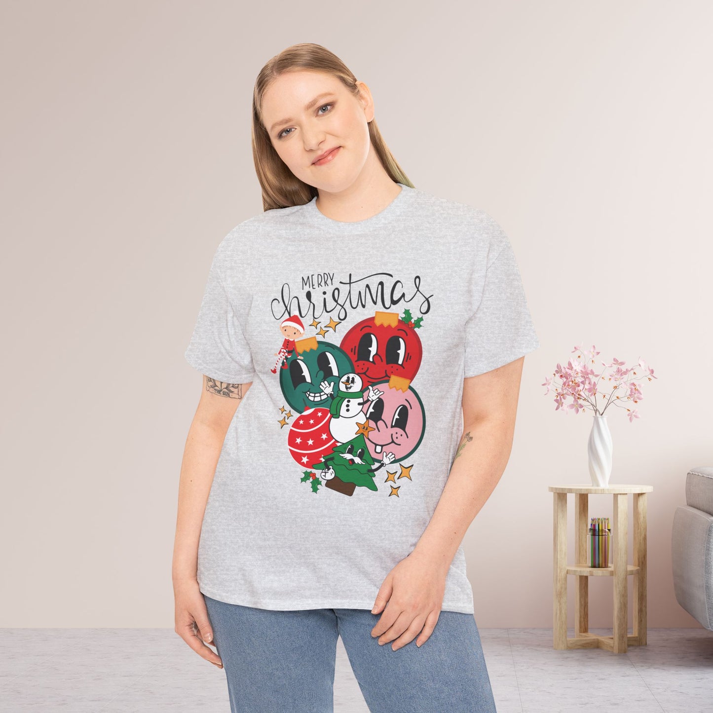Trendy Christmas Ornament Shirt - Christmas Heavy Cotton Tee