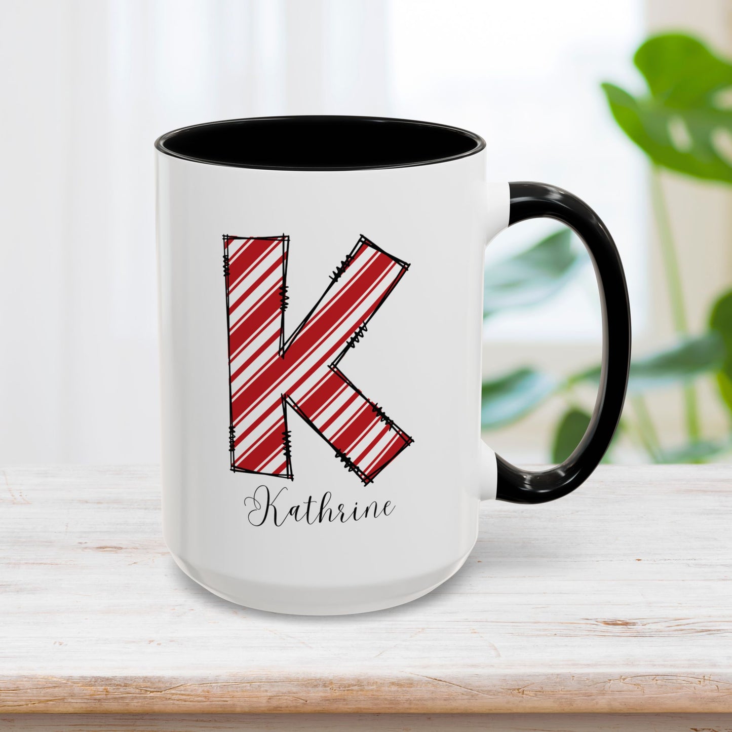 Custom Christmas Initial Letter Mug with Name - Personalized Christmas Gifts A-Z