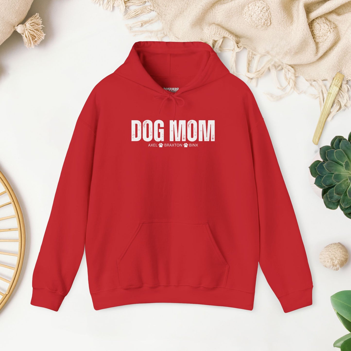Custom Dog Mom Hoodie with Dogs Name - Personalized Gift for Dog Mom