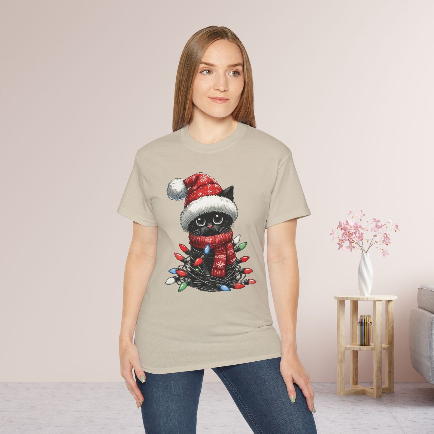 Cute Christmas Cat Ultra Cotton Tee