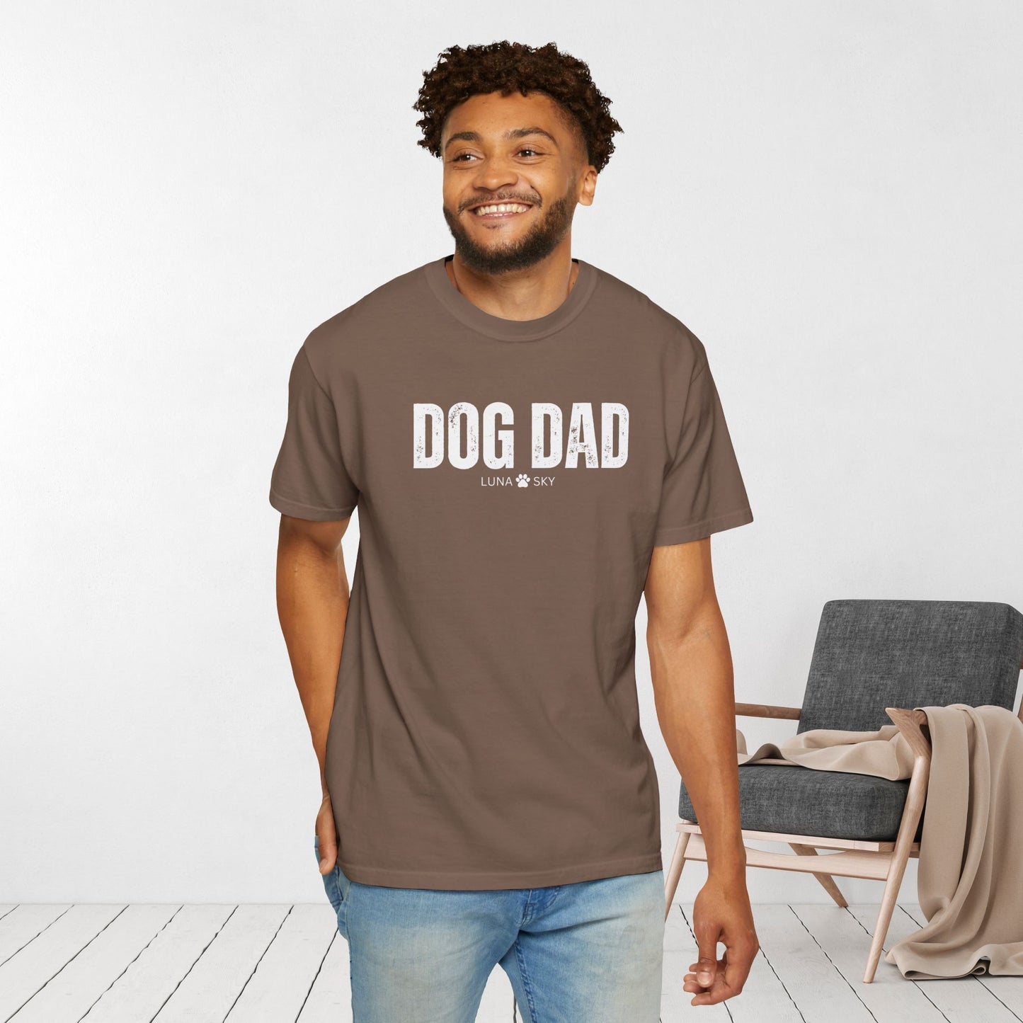 Custom Dog Dad Comfort Colors Shirt with Dogs Name - Personalized Dog Lover Gift