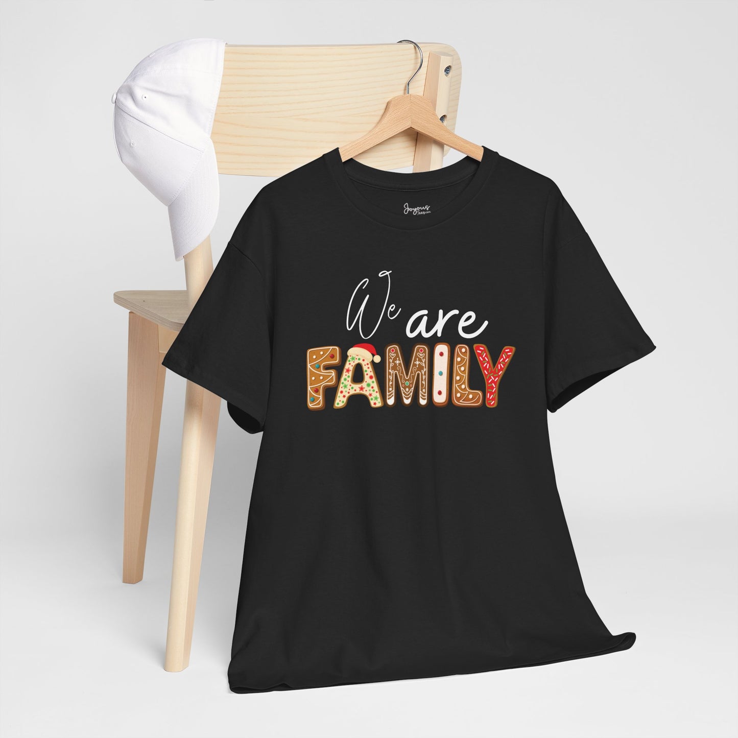 We Are Family Christmas Cookie Heavy Cotton Tee - Christmas Pajama Shirt