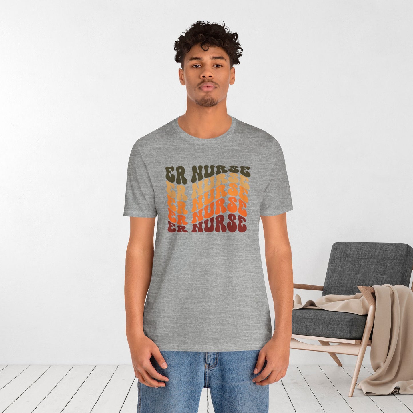 Groovy Fall ER Nurse Shirt - Emergency Nurse Soft Cotton Tee