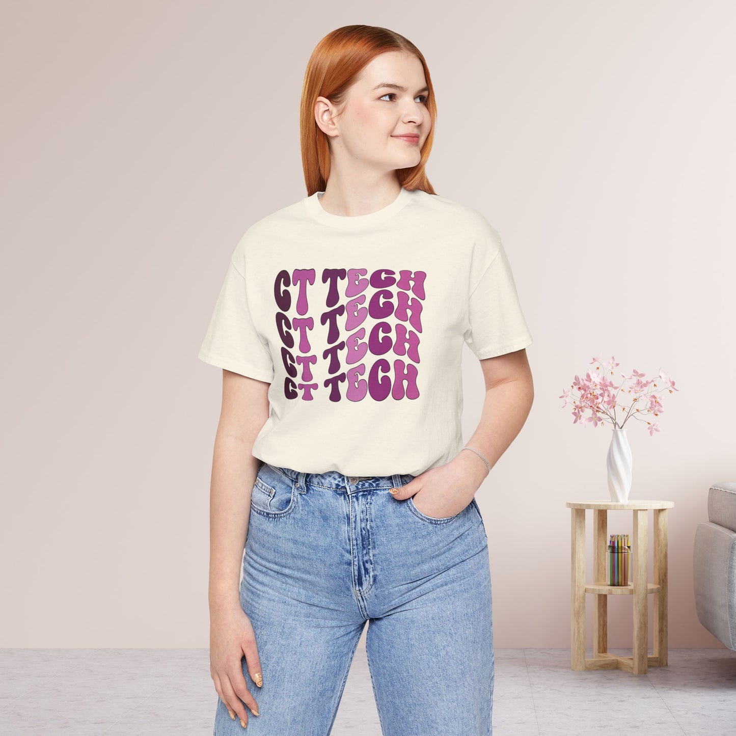 Groovy Purple CT Tech Shirt - CT Technologist Soft Cotton Tee