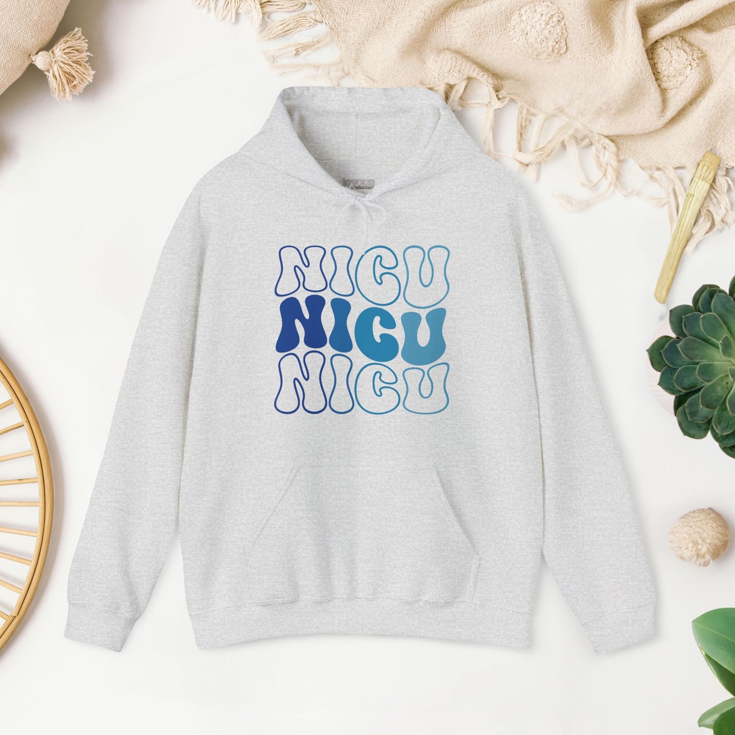 Groovy Blue NICU Hoodie - Neonatal ICU Nurse Hoodie
