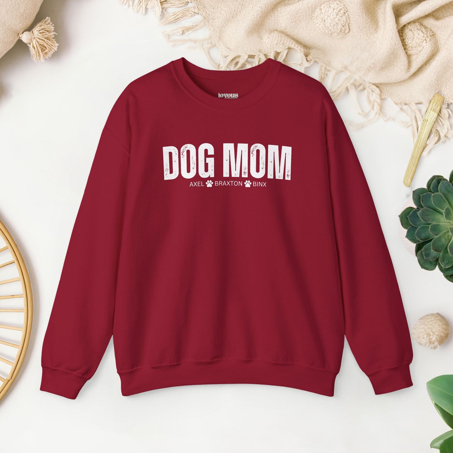 Custom Dog Mom Sweatshirt with Dogs Name - Personalized Gift for Dog Mom