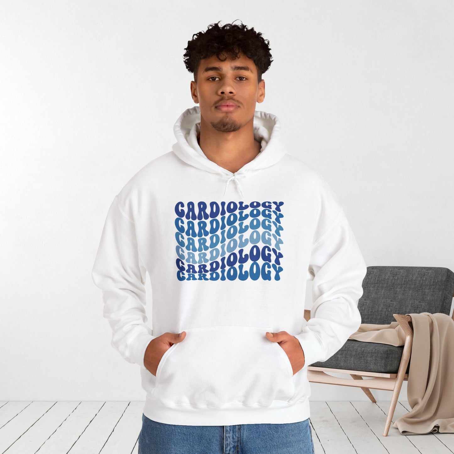 Groovy Blue Cardiology Hoodie - Cardiac Nurse Hoodie