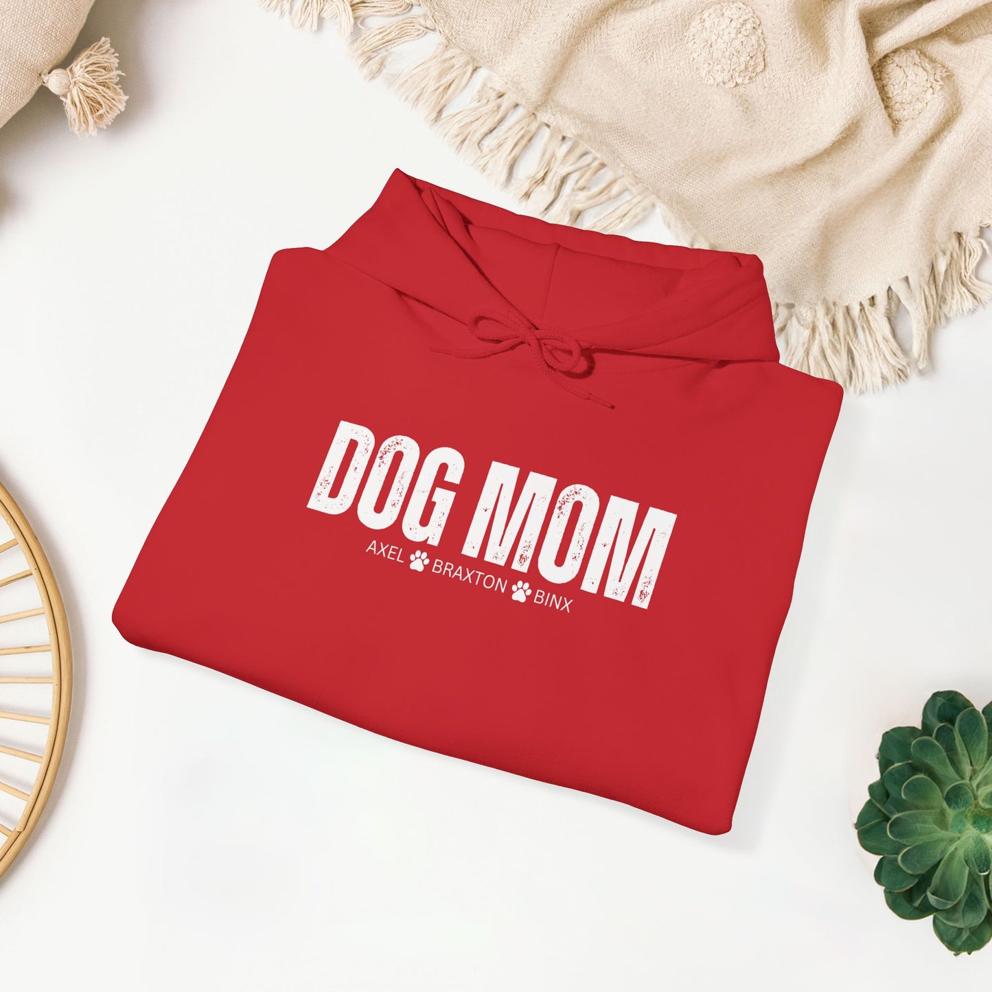 Custom Dog Mom Hoodie with Dogs Name - Personalized Gift for Dog Mom