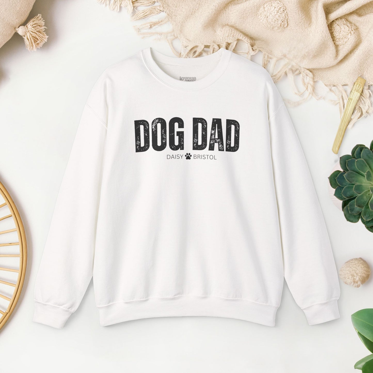 Custom Dog Dad Sweatshirt with Dogs Name - Personalized Gift for Dog Dad