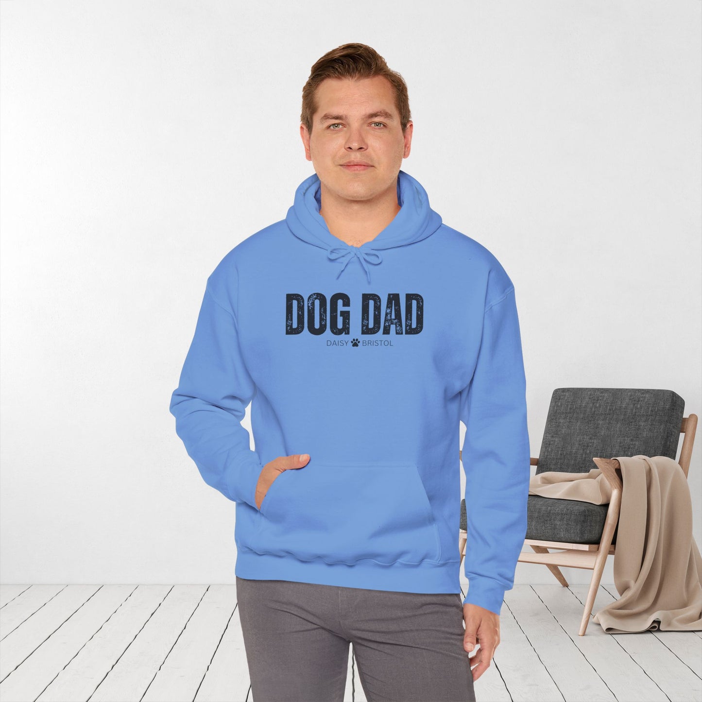 Custom Dog Dad Hoodie with Dogs Name - Personalized Gift for Dog Dad