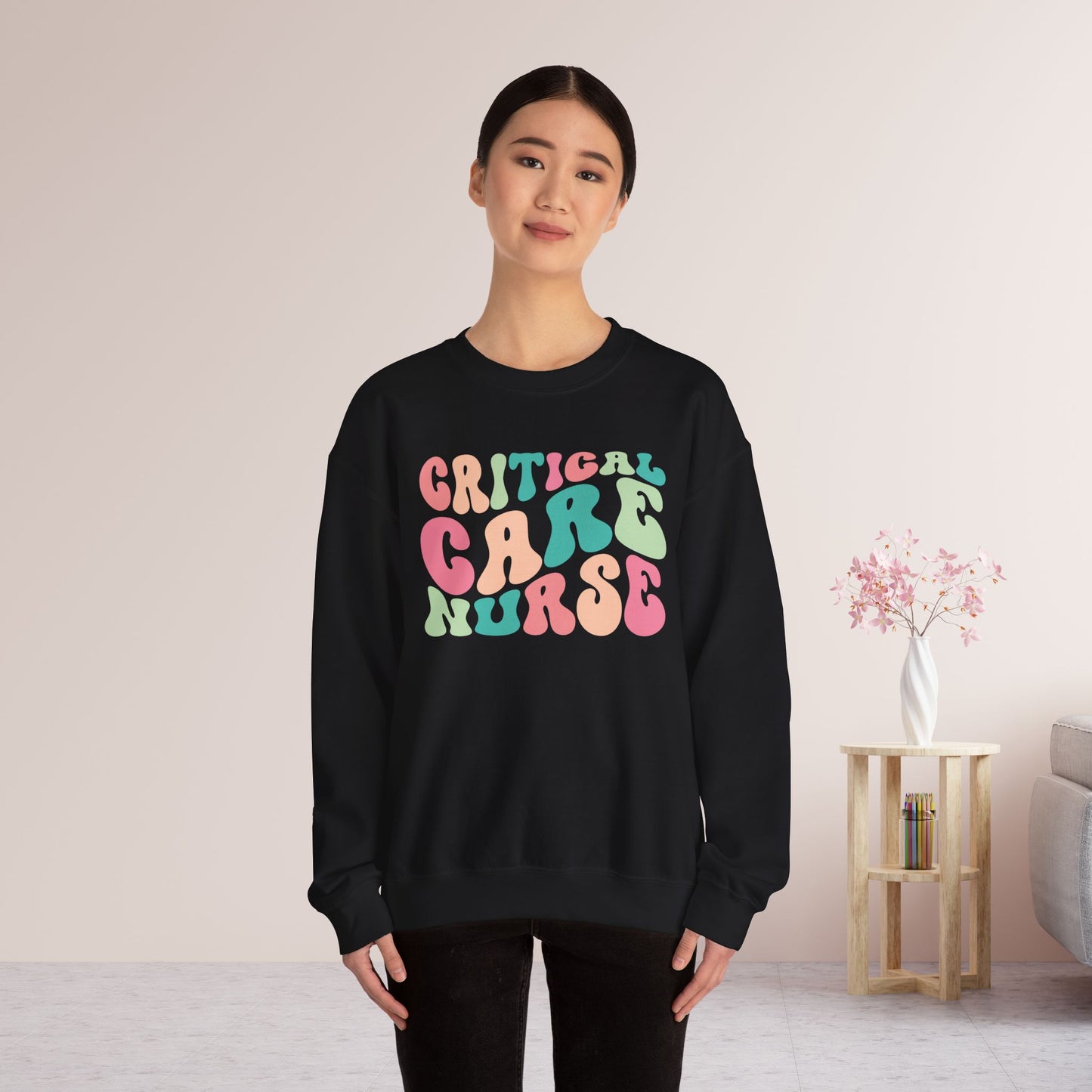 Groovy Critical Care Nurse Crewneck Sweatshirt