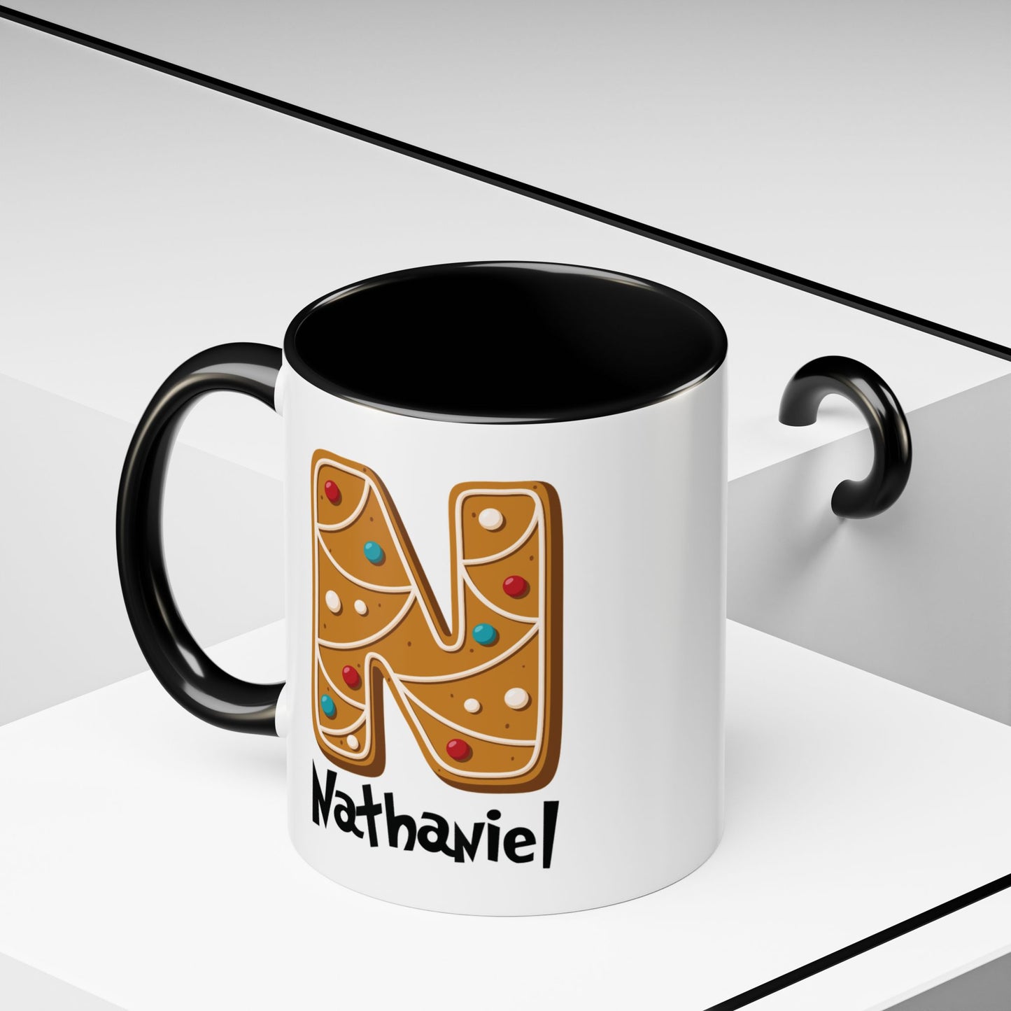 Custom Name Christmas Initial Letter Mug - Personalized Gifts - Cookie Letter Mug A-Z