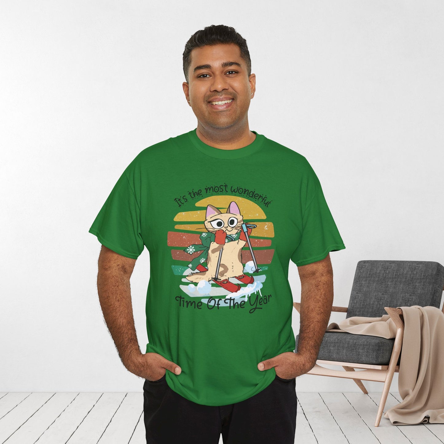 It's The Most Wonderful Time Of The Year Funny Cat Christmas Heavy Cotton Tee - Cat Lovers Christmas Gift