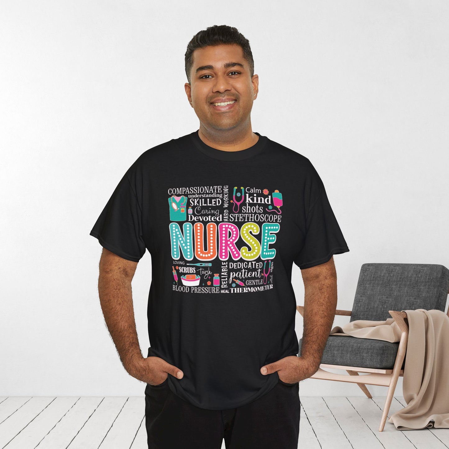 Trendy Nurse Heavy Cotton Tee for Dedicated Registered Nurse