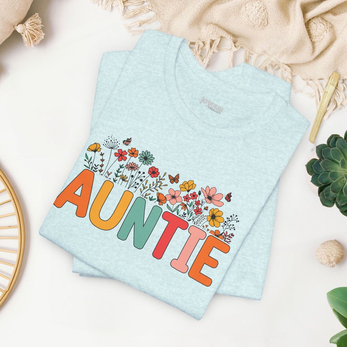 Spring Floral Auntie Soft Cotton Tee