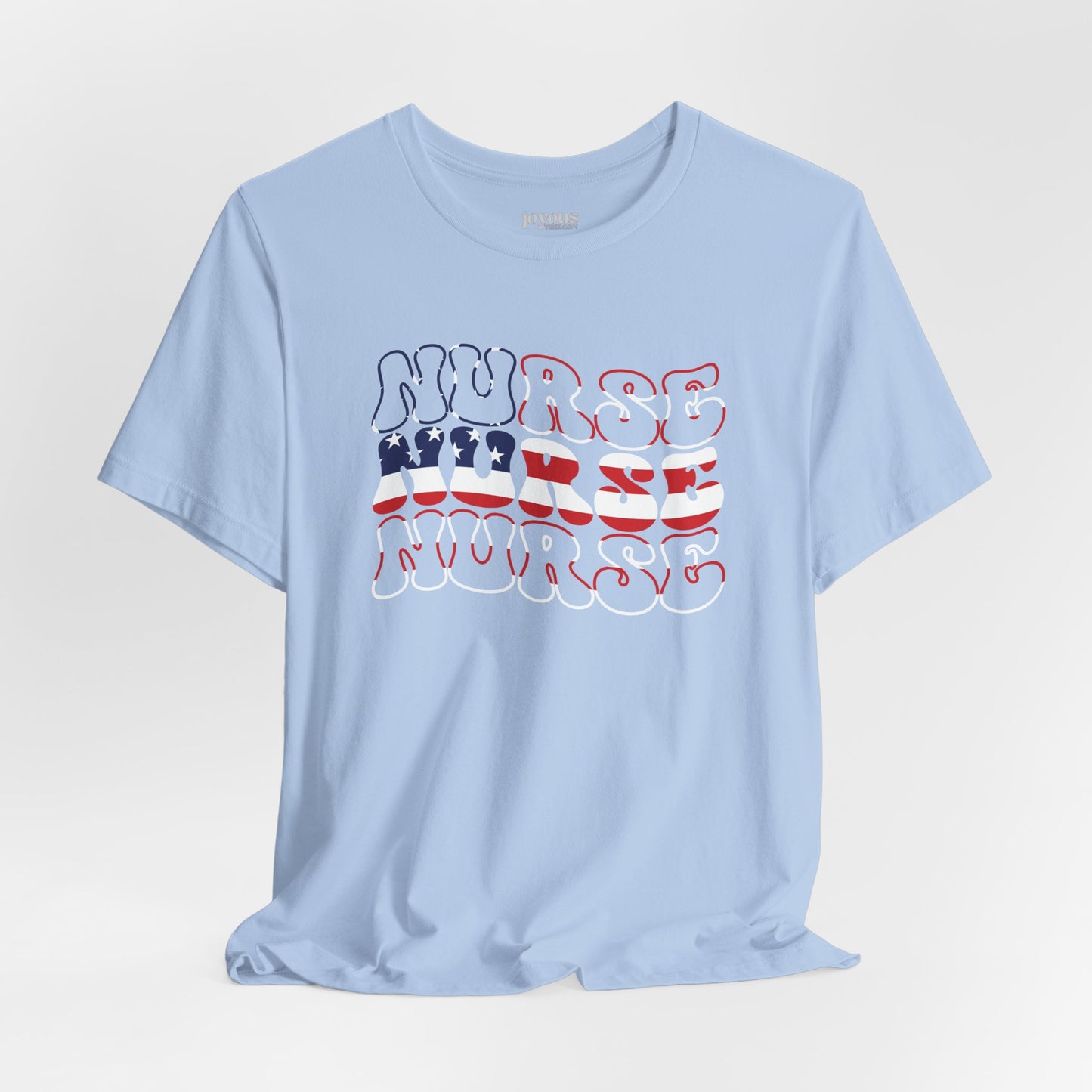 Groovy Patriotic Nurse Shirt - 4th of July Registered Nurse Soft Cotton Tee