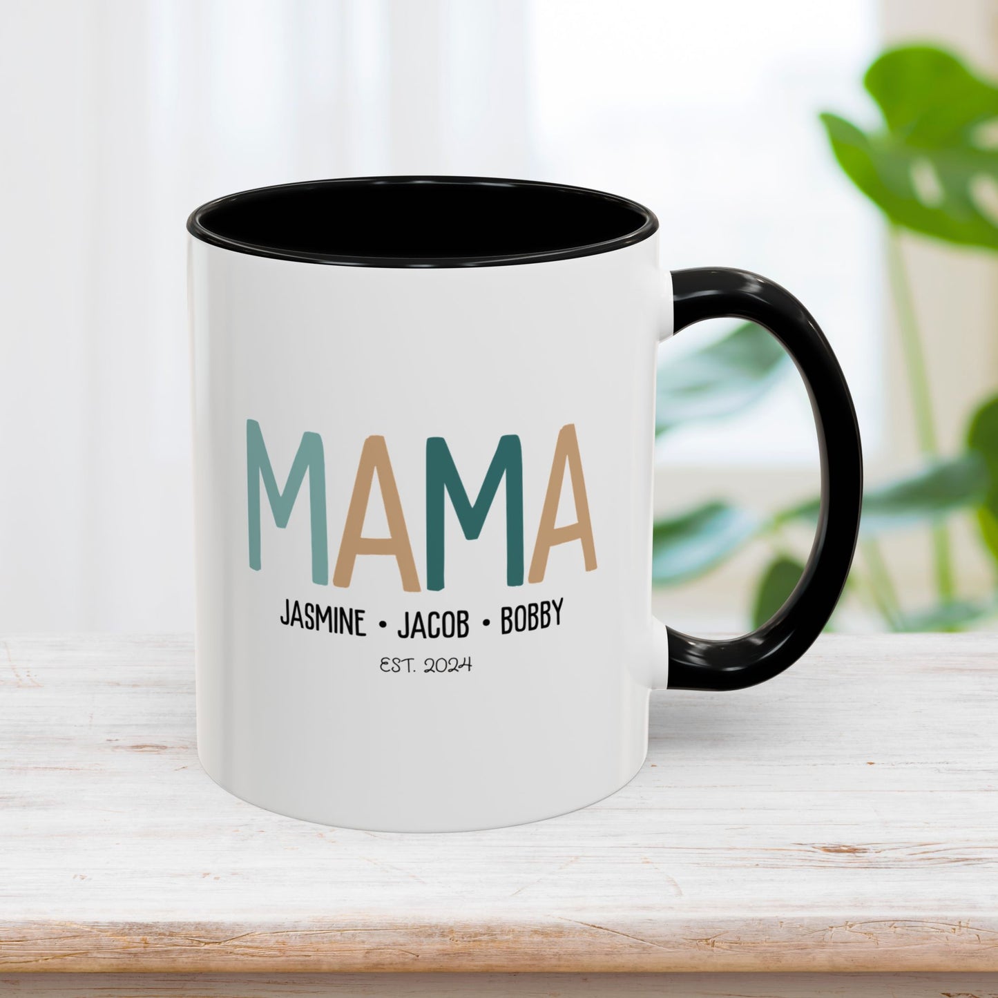 Personalized Mama Coffee Mug with Kids Names - Custom Mom Gifts for Mother's Day