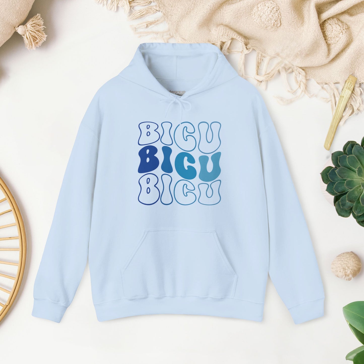 Groovy Blue BICU Hoodie - Burn ICU Nurse Hoodie